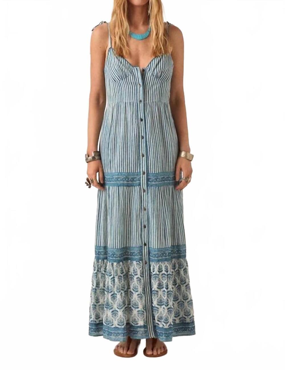 NEW MAISON HOTEL cristina sleeveless dress in mediterranean stripes
